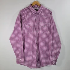 WRANGLER Geometric Purple Shirt XXL Snap Buttons Western Yoke Long Sleeve