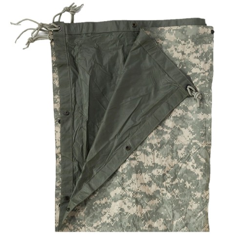 GI Reversible Waterproof Field Tarp, ACU/Foliage Ripstop Nylon, Used, Damaged
