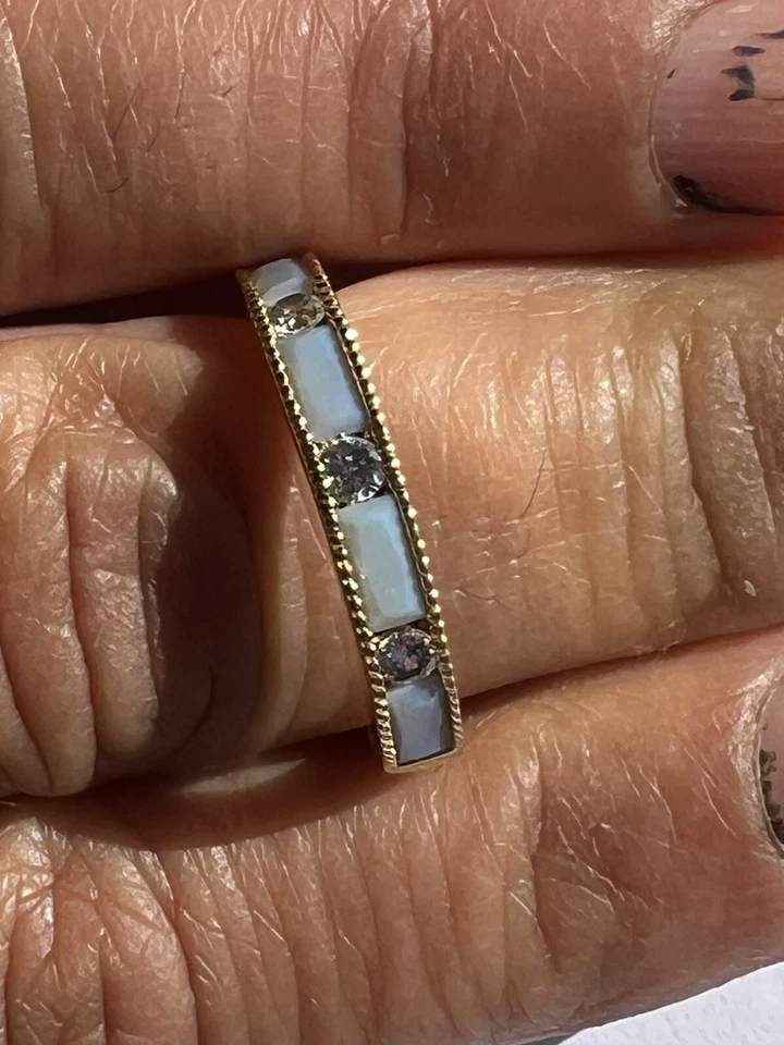 Anillo Anthropologie Esmalte Azul Talla 8  Foto 2 de 4