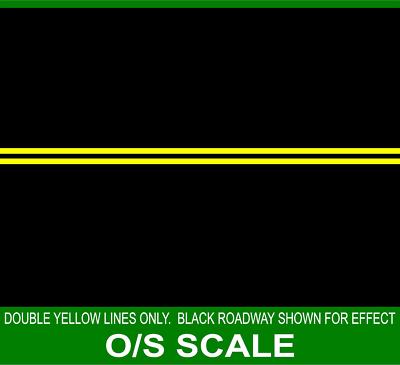 HIGHWAY STREET DOUBLE YELLOW LINES FOR 1/48 O SCALE TRAIN GARDEN LAYOUTS