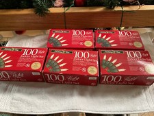 Holiday Time Christmas Clear 100 Light Set 32 ft Lot of 5 Boxes NEW