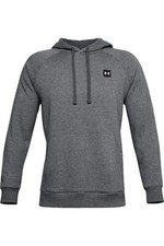 Under Armour Men's UA Rival Fleece Hoodie Pitch Gray Heather/White