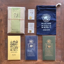 TRAVELER'S FACTORY Notebook KYOTO set Cover Blue, Tag, Cotton bag, Refills set