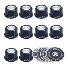 10x Potentiometer Control Knob Volume Audio Electric Guitar Bass Scale C546