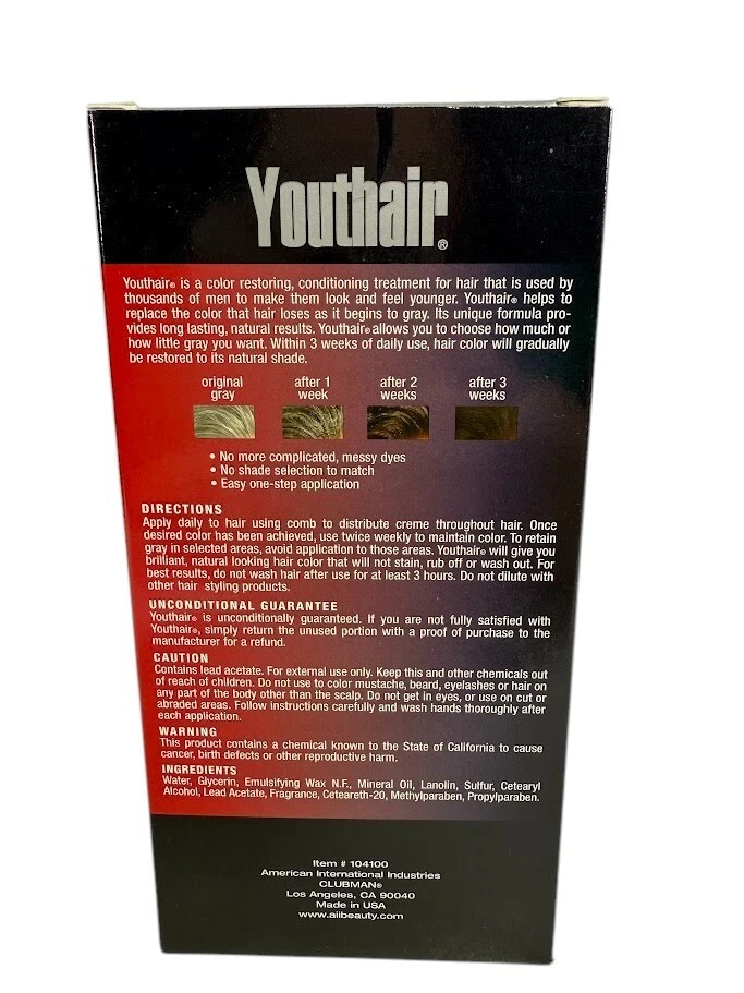 Youthair ORIGINAL FORMULA Creme Compare To Original Grecian Formula No Gray 8oz - Image 2 of 2