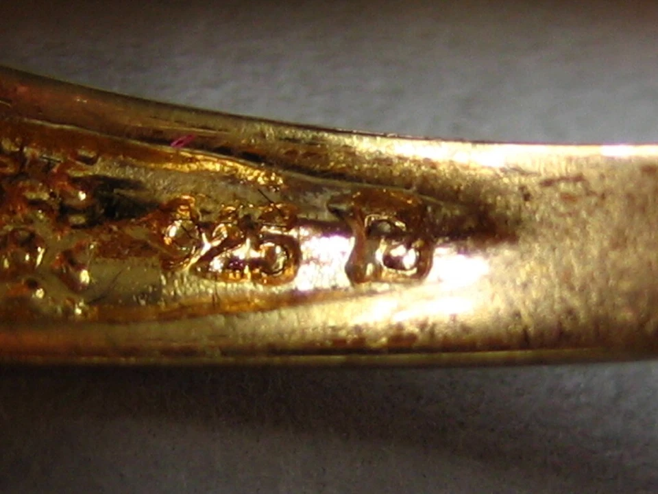 ANILLO RAREZAS CHAPADO EN ORO PLATA ESTERLINA E IMITACIÓN AMATISTA - Talla 7 Foto 4 de 4