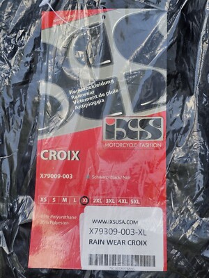 WATERPROOF! iXS 'Croix' Motorcycle Rainwear Pants/Trousers - Men's XL/Black