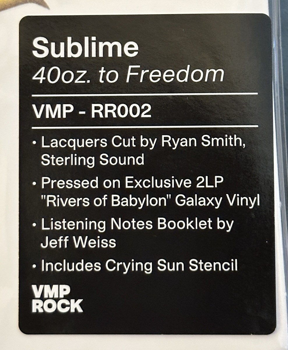 SUBLIME 40oz. to Freedom / VMP Exclusive 2LP on Galaxy Vinyl+
