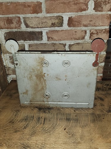 Vintage Mailbox Rare Galvanized Metal Steel Metal 2 Flag U.S. Mail Box 14X10" - Afbeelding 10 van 14
