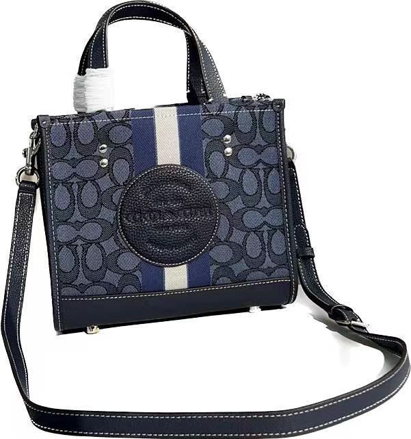 COACH C8417 Tote Bag Dempsey Tote Signature Navy 2way NEW Fedex | eBay