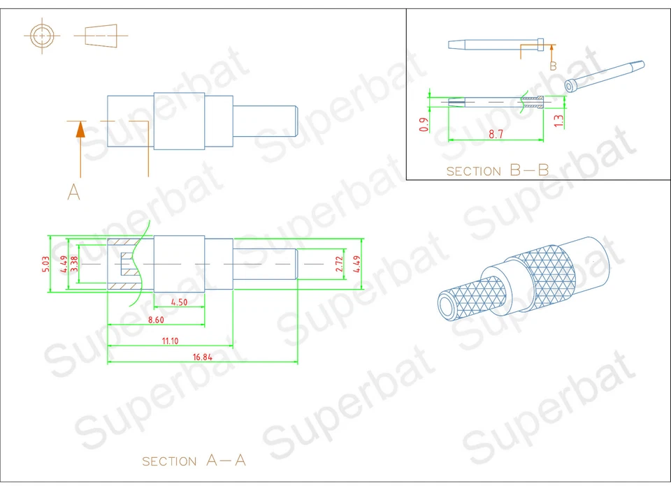 MCX Female Jack RF Coaxial Connector Solder Crimp for LMR100 RG316 RG174 cable - Image 4 of 4