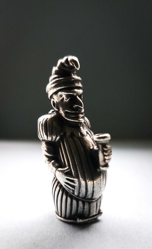 Rare David A Bowls silver Mr Punch vesta case, London 1988 - Picture 2 of 7