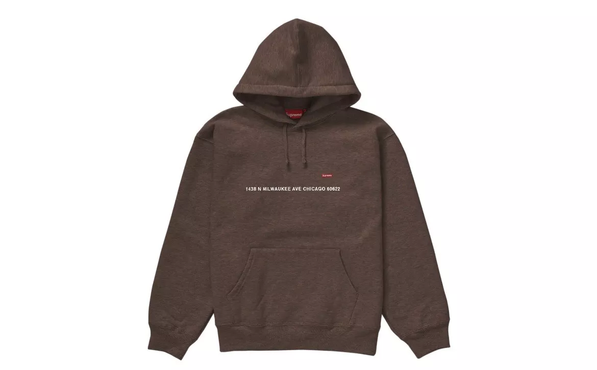 Sweat shirt à capuche logo Supreme Shop marron taille XXL NEUF 