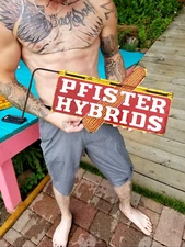 Vintage Pfister Hybrids Farm Seed Corn Feed metal Sign corn Graphic weathervane