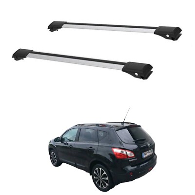 Roof Rack Cross Bars Set to fit Nissan Qashqai J10 2006 2013 Gray set