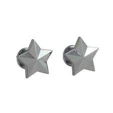 Genuine Grover Artist Strap Buttons (2) Star, Chrome, 630C