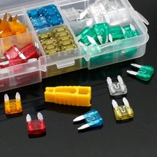 Juego de fusibles mini cuchilla 120 piezas en caja surtido coche bicicleta 5 10 15 20 25 30A herramientas