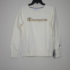 Champion Women's Power Blend Classic Long Sleeve Double Logo Sweatshirt XS B59