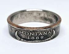 "Sealed" MONTANA US STATE QUARTER handmade coin ring or pendant size 4-14