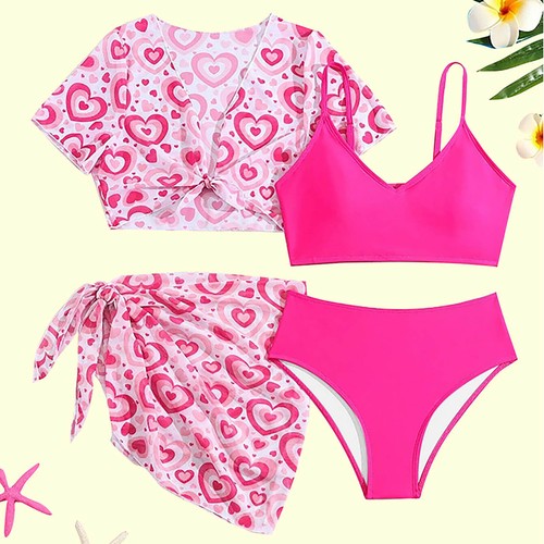 Kids Set Diving Costume Bathing Beachwear Holiday Wetsuit Hawaiian Outfits Boho - Picture 9 of 20