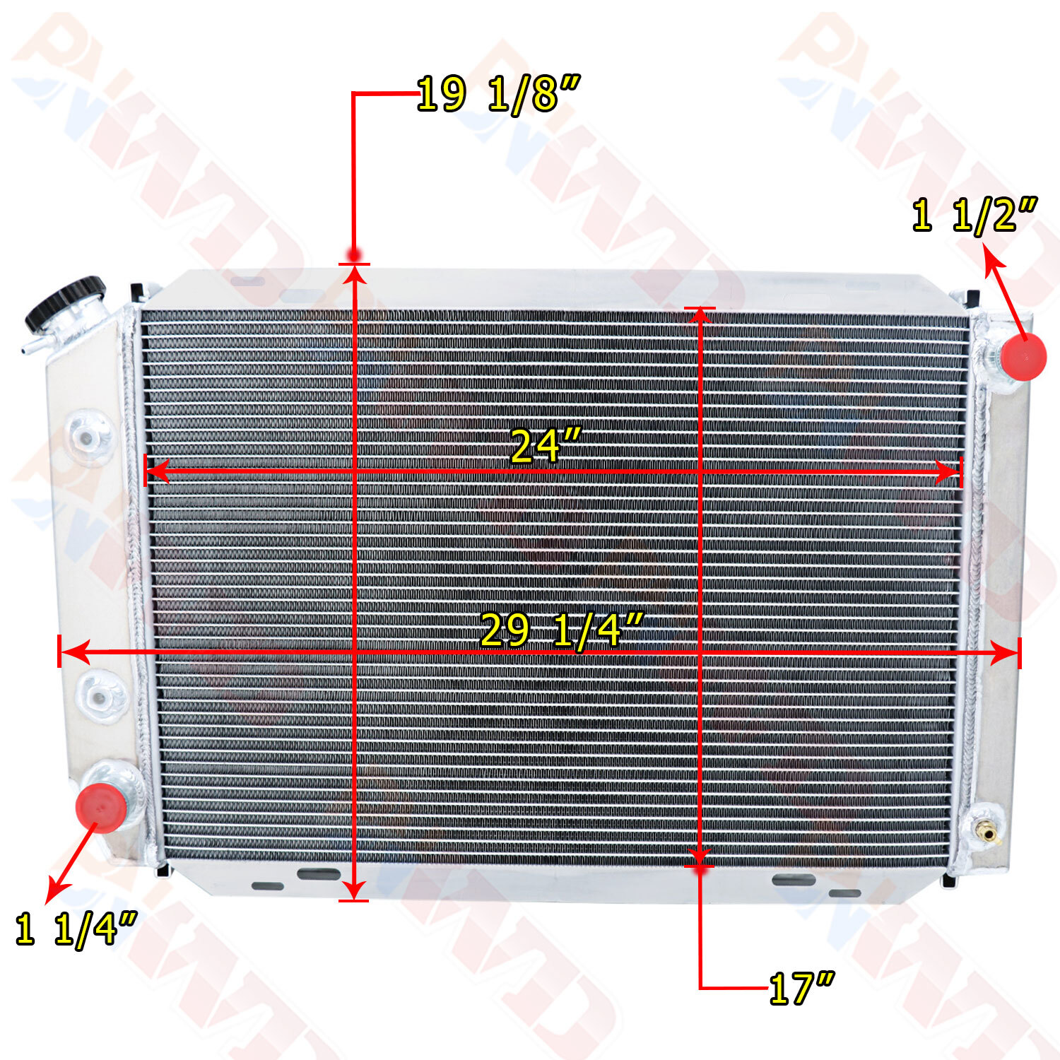 138 4 Row Radiator+Shroud Fans For 79-1993 Ford Mustang LTD/ Mercury Cougar 5.8L thumbnail 2