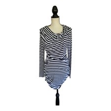 Rebecca Minkoff Lori Ruched Striped Jersey Dress S New