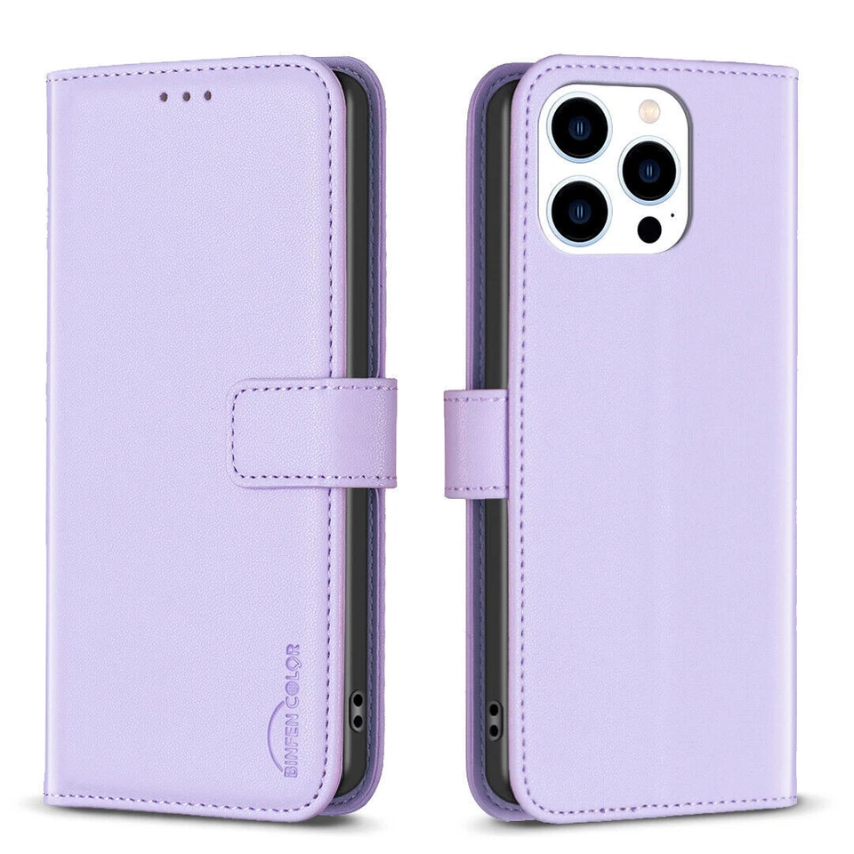 Leather Magnetic Card Wallet Phone Case For iPhone 7 8 SE XR 11 12 13 14 Pro Max - Image 2 of 4