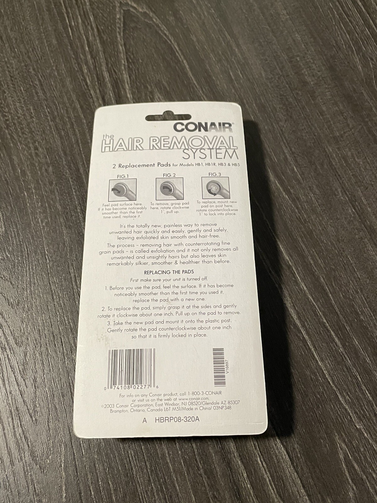 Conair Hair Removal System Replacement Pads (HBRP08) Fits HB1, HB1R, HB3 & HB5 74108022776 eBay