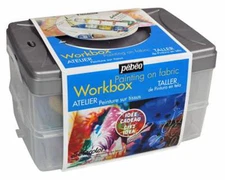 Pebeo Setacolor Opaque Fabric Paint Atelier Workbox Set - Fabric Painting Kit