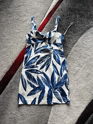 blue leaf print dress Tropical Leaf Print Cap Sleeve Maxi Dress M / TURQUOISE