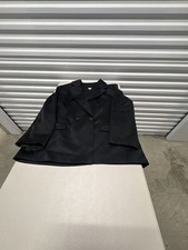 A New Day Women's Structured Satin Double-Breasted Blazer in Black