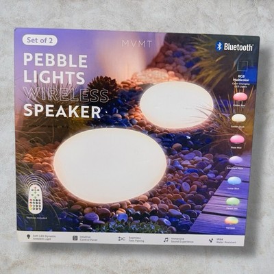 MVMT Pebble Lights Wireless Bluetooth Speakers Set Of 2