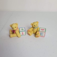 Lot of 2 Cherished Teddies ABC Block Bear Figurines