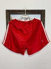 Vintage 90's Adidas Nylon Shorts Red Run Rare Athletic Mens Sport Hype Size L