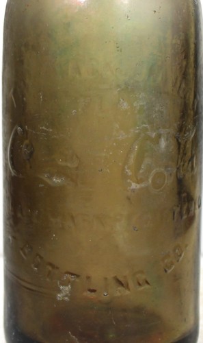 .c1910 AMBER SODA BOTTLE- STRAIGHT SIDE COCA-COLA BOTTLING JACKSONVILLE,FLA. - Picture 2 of 5