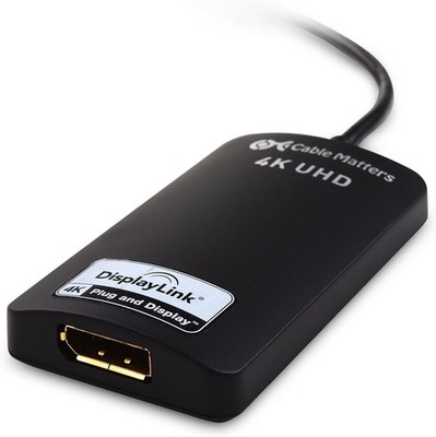 Cable Matters USB to 4K DisplayPort Adapter, USB 3.0 to DisplayPort, USB3 to DP 