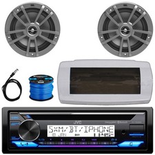 JVC KD-T92MBS 1-DIN Marine Bluetooth CD Radio W/Cover, 2x 6.5" 180W Max Speakers