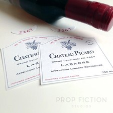 Cosplay Display Props: Nemesis - Pair Of Chateau Picard Wine Bottle Paper Labels