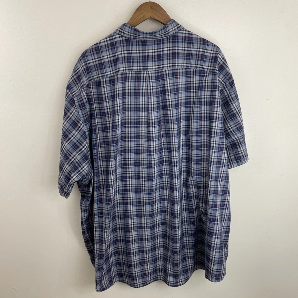 Roundtree & Yorke TravelSmart Shirt Men 4XB Big 4X Multicolor Plaid Short Sleeve - Image 2 of 4