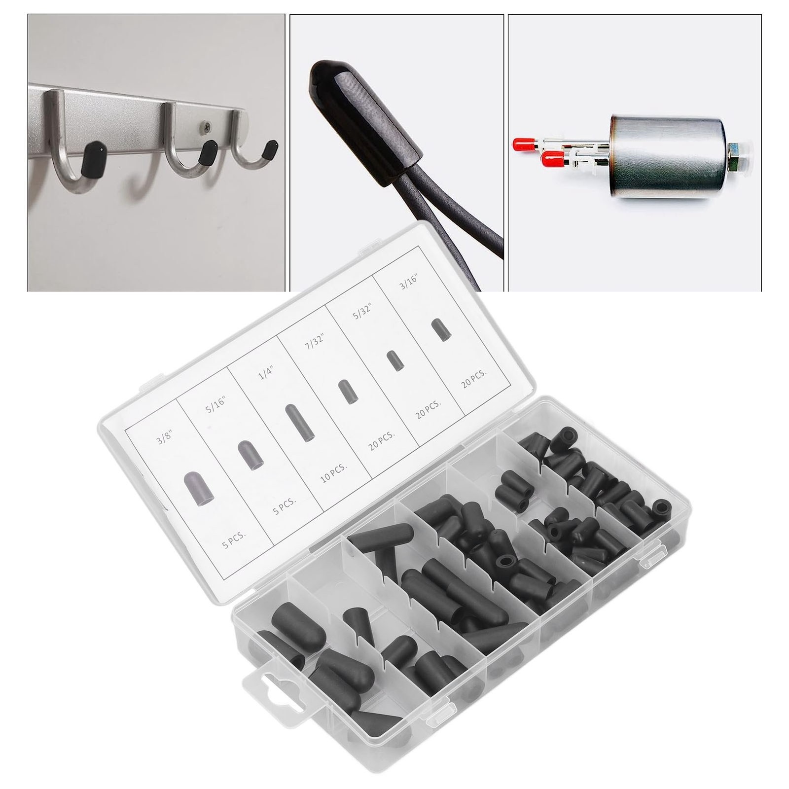 80Pcs Vacuum Hat Plug Assortment Kit Durable High Temp For Easy Use Rubber