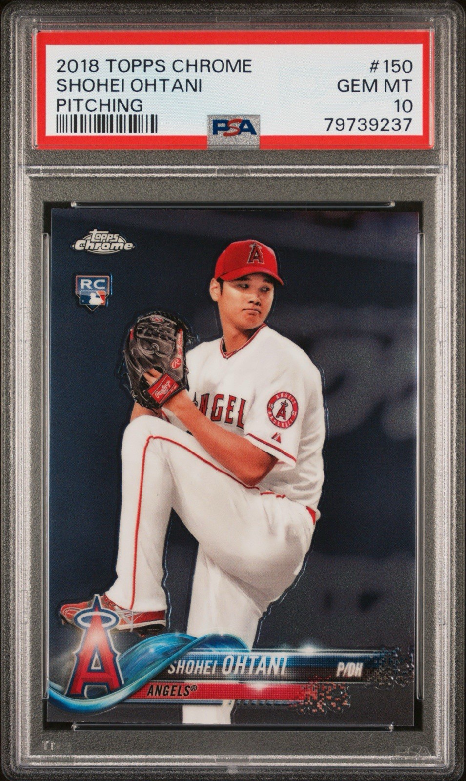 SHOHEI OHTANI 2018 TOPPS CHROME ROOKIE PITCHING BASEBALL RC PSA 10