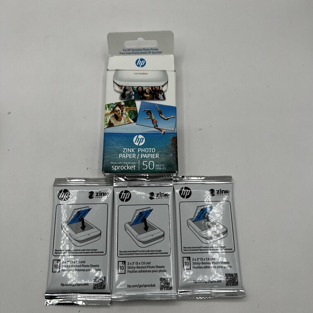 HP Sprocket Portable Photo Printer Black Bluetooth ZINK With Prints