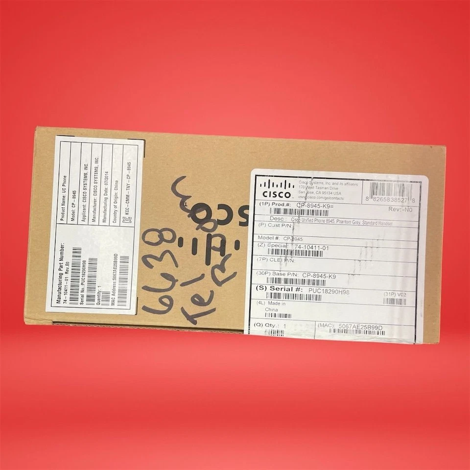 Cisco CP-8945-K9 2-Line VoIP Phone with HD Voice - Image 2 of 4