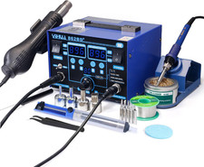 862BD SMD ESD Safe 2 in 1 Soldering Iron Hot Air Rework Station F / C with Mul
