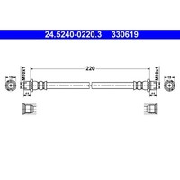 1X Bremsschlauch ATE 24.5240-0220.3 Passend FüR Opel Vauxhall
