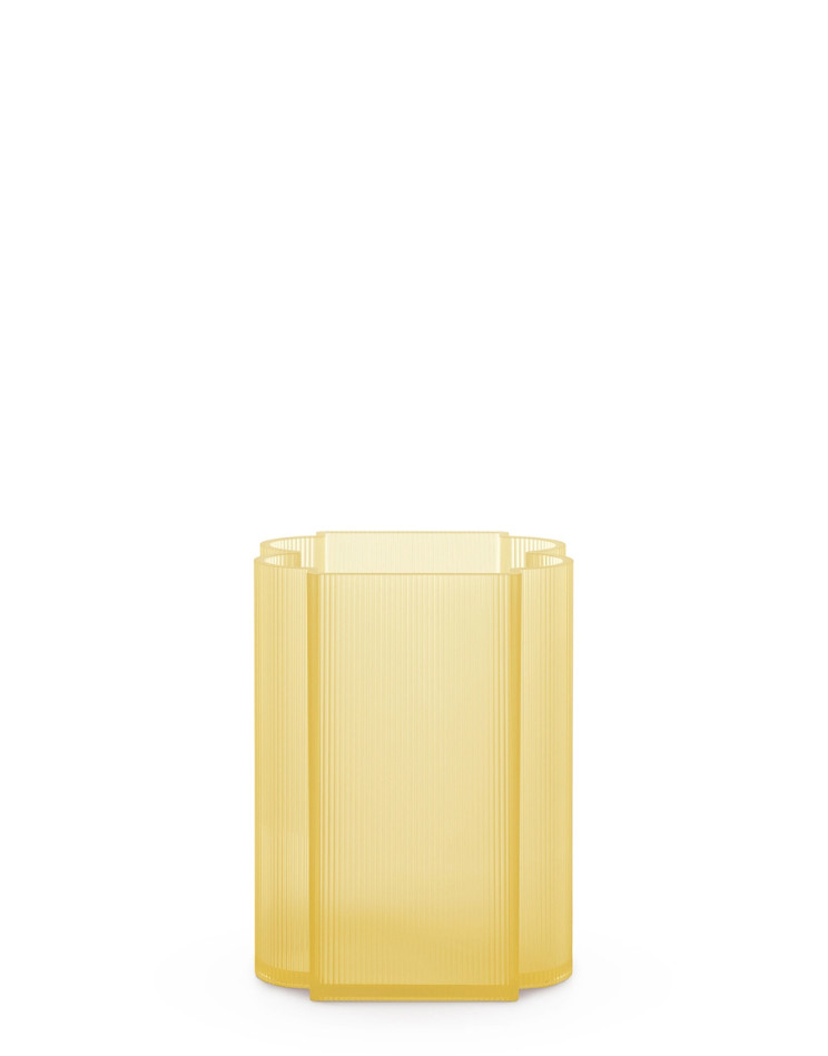 Vaso OKRA Kartell Giallo 24cm 1585 | Design Sostenibile Urquiola