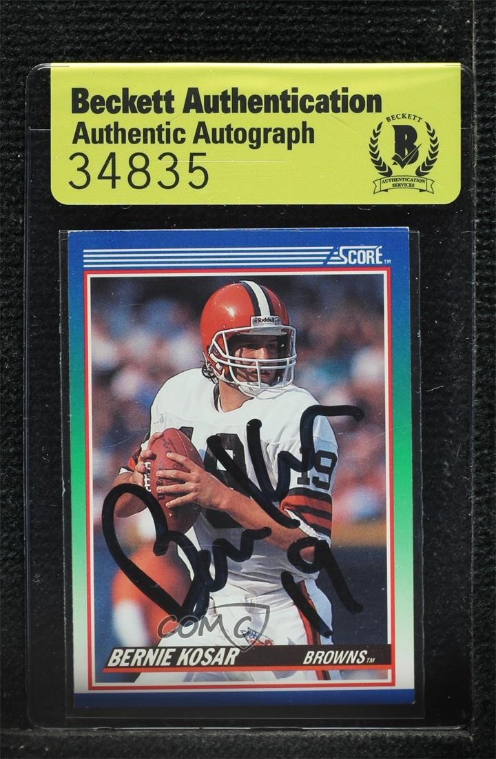 Bernie Kosar Cleveland Browns BAS 1990 Score #60 Authentic Auto ow6 