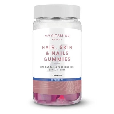 Myvitamins Hair Skin & Nails Supplement Gummies, Blueberry - 120 Count