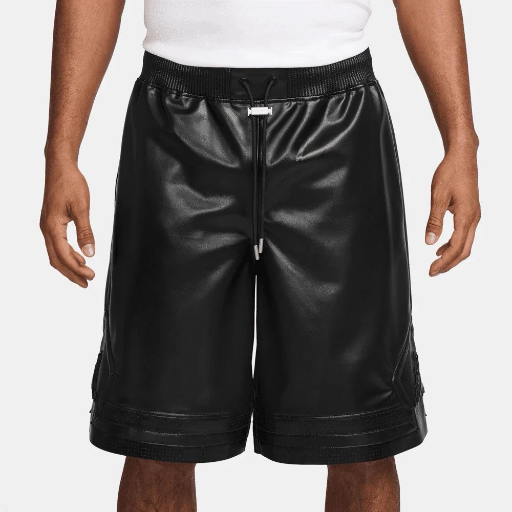 Nike Air Jordan Vegan Leather Diamond Shorts Black Mens HV0077-010 Size L