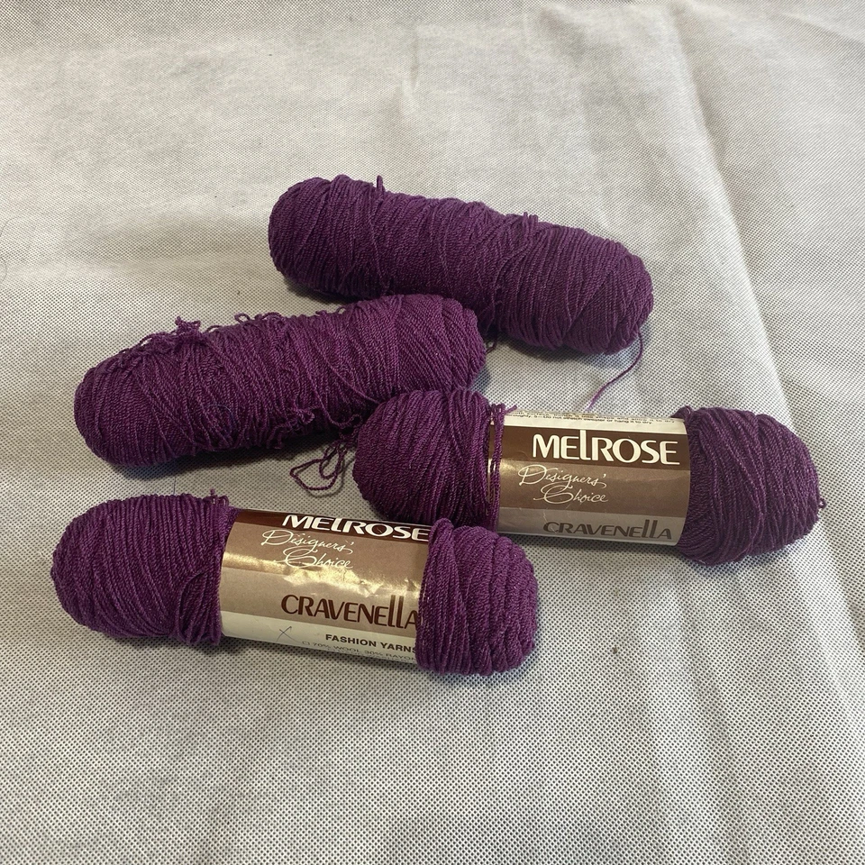 LOTE ~ 4 madejas LANA MELROSE CRAVENELLA E HILO DE RAYÓN ~ Morera #F07912 Foto 2 de 4